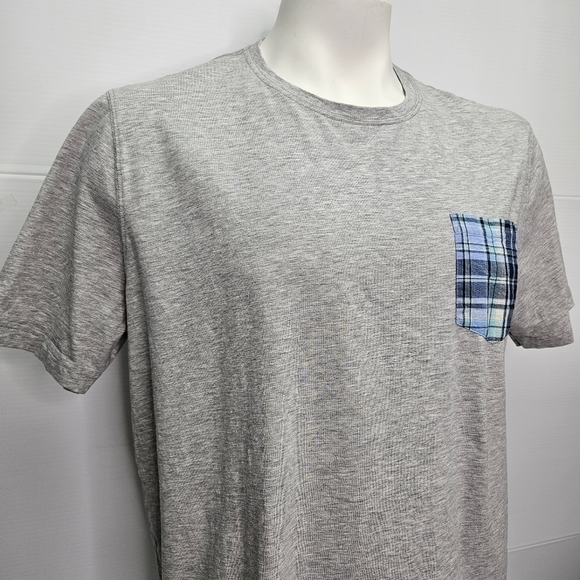 Tailor Vintage Short Sleeve Tee Xl Mens T Shirt Grey Short Sleeve Plaid Pocket - Picture 3 of 8